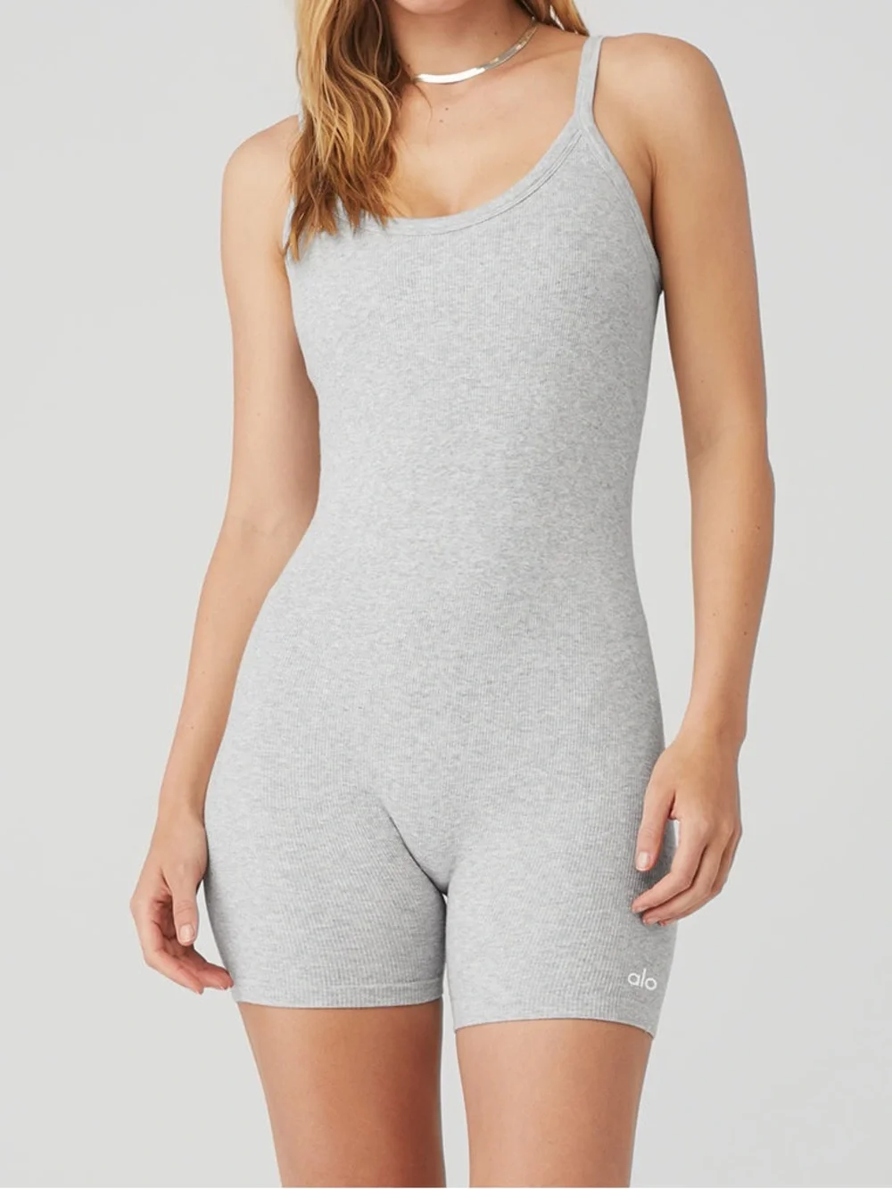 Alo Yoga ribbed seamless unitard shorts